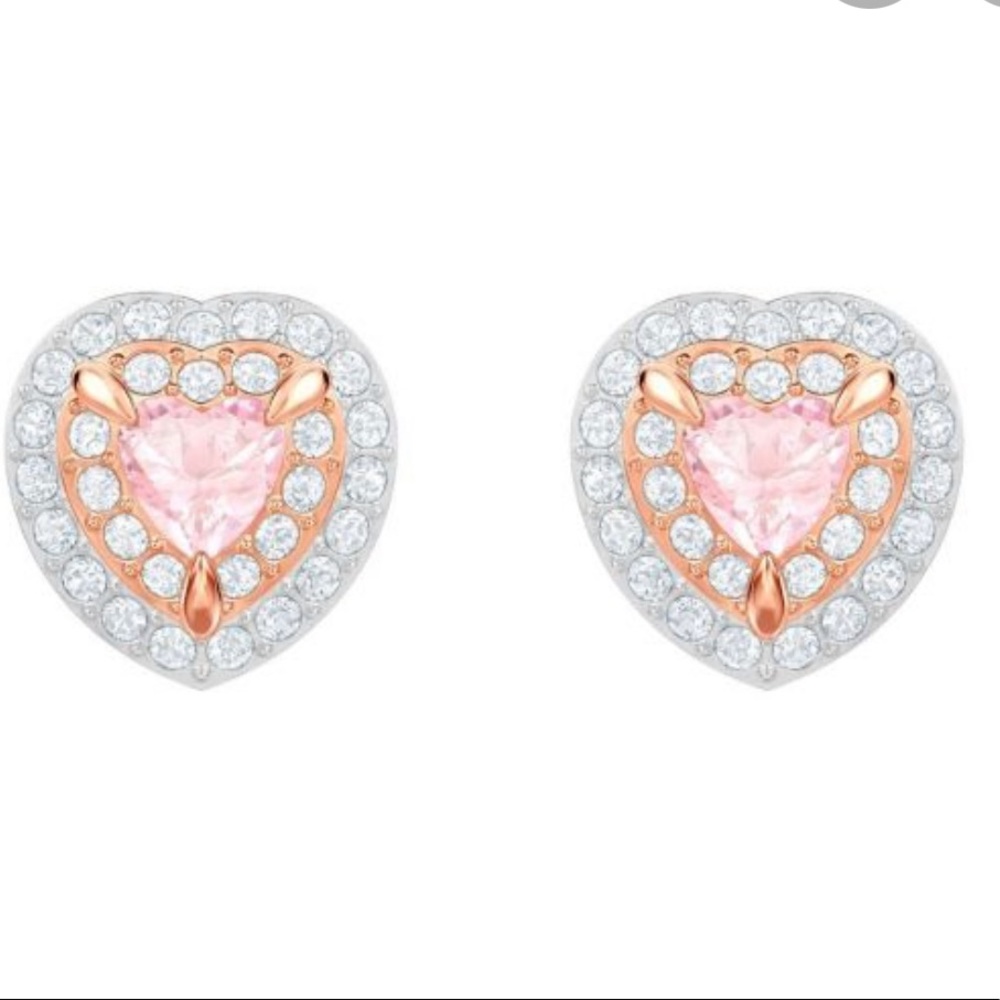 Swarovski Pink Heart Earrings